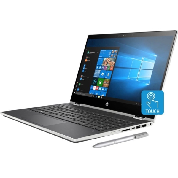  HP COMPAQ PAVILION X360  14." FHD  IPS  TOUCH   I58250UQ, 8GB, 128GB+1TB, GEFORCE MX130 2GB , W10H,  NATURAL SILVER