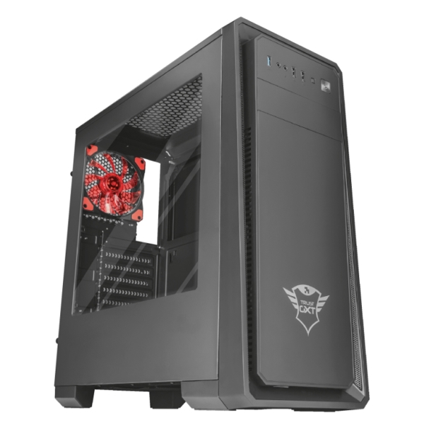 ქეისი TRUST GXT 1110 WINDOWED MID-TOWER ATX - Total size (mm) 472x206x440 - PC CASE