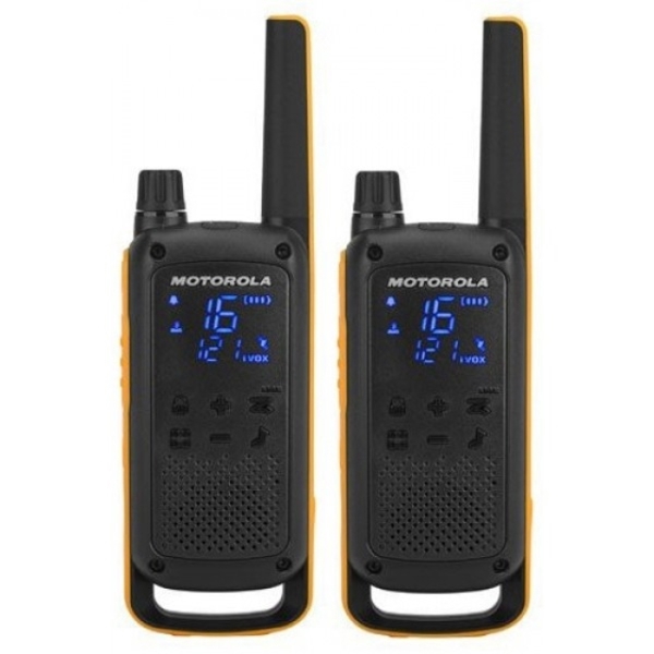 ხელის პორტატული რადიოსადგური MOTOROLA T82 Extreme PMR446 2-Way Walkie Talkie Radio Twin Pack - Yellow / Black