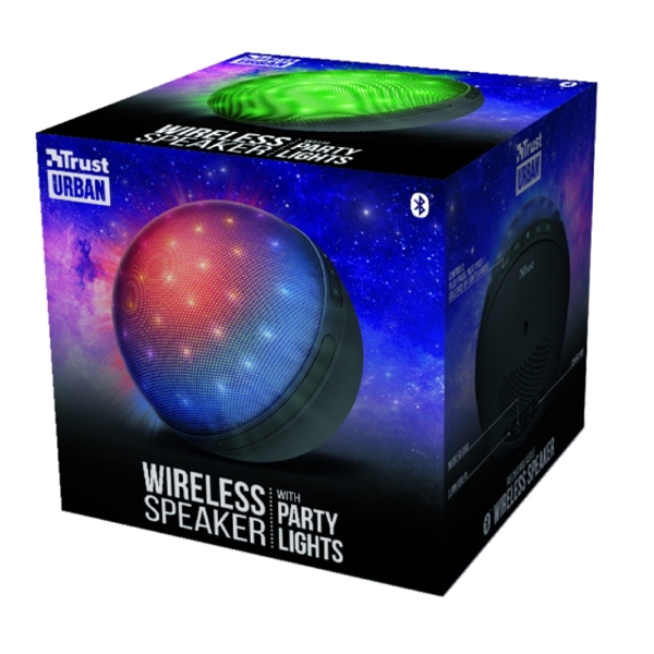 დინამიკი TRUST DIXXO ORB BLUETOOTH WIRELESS SPEAKER WITH PARTY LIGHTS /Multi-colour LED / Rechargeable battery, up to 8 hours /Integrated MP3 player