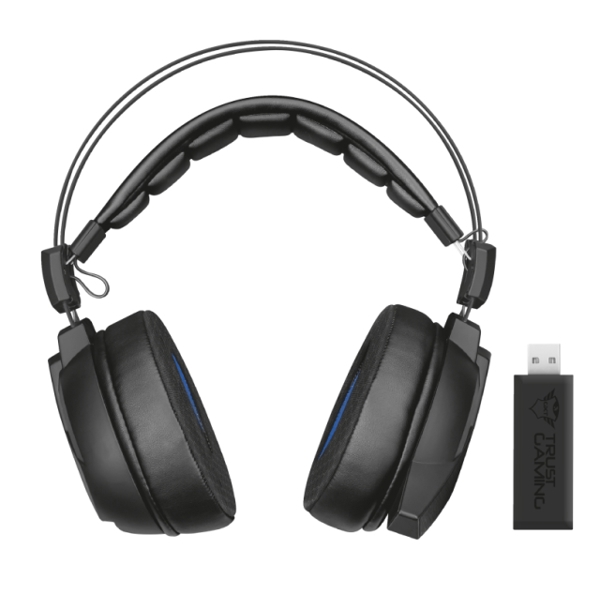 ყურსასმენი TRUST GXT 393 MAGNA WIRELESS 7.1 SURROUND GAMING HEADSET / Virtual 7.1 surround / Up to 15m wireless range / Built-in microphon/101 dB