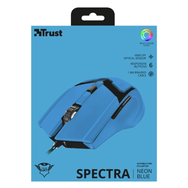 მაუსი TRUST GXT 101-SB SPECTRA GAMING MOUSE - BLUE