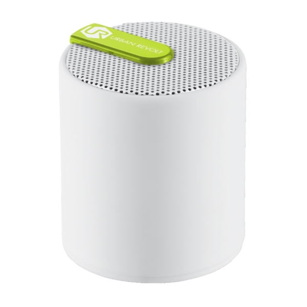 დინამიკი TRUST Drum Wireless Mini Speaker - Ultra-portable Design (44mm diameter and 50mm height), connection: Bluetooth or 3.5mm jack, Built-in rechargeable battery for 4 hours of playtime - white