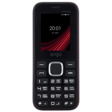 მობილური ტელეფონი ERGO F181Step(black)  Dual-SIM Display: 1,77" TFT, 128x160 pix Camera:0.08 MP 800 mAh, Li-ion Bluetooth, Radio,MP3-Player Supports microSDHC 108,3 x 46,9 x 13,4 mm 67 gr