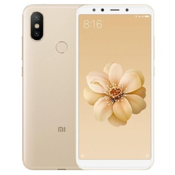 მობილური ტელეფონი Xiaomi Mi A2 Gold (M1804D2SG), 5.99'' 18:9 2160x1080, 2.2GHz+1.8GHz, 8 Core, 4GB RAM, 64GB, 12MPx+20MPx/20Mpix, 2 Sim, 2G, 3G, LTE, BT v5.0, Wi-Fi, GPS / AGPS, GLONASS, Type-C, 3010mAh, Android One, 168g, 158.7x75.4x7.3