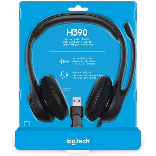 ყურსასმენი Logitech H390 USB On-Ear Black