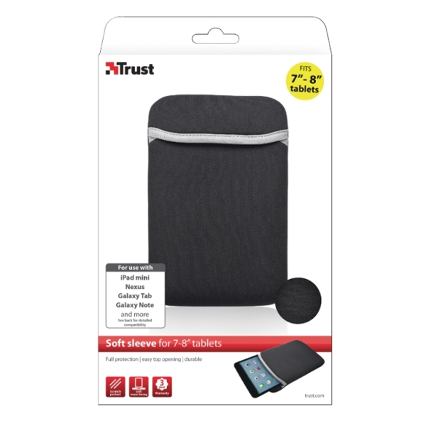 პლანშეტის ქეისი TRUST SOFT SLEEVE FOR 7" TABLETS - BLACK