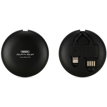 ადაპტერი Remax Cutebaby Retractable Data Cable 2 in 1 for Micro USB and Lightning RC-099t 1M Black