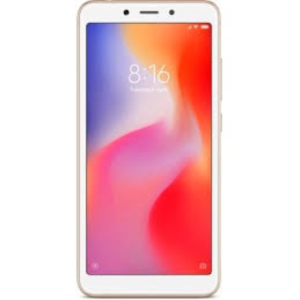 მობილური ტელეფონი Xiaomi Redmi 6 Gold (M1804C3DG), 5,45'' 18:9 1440x720, 2,0GHz, 8 Core, 3GB RAM, 32GB, up to 256GB flash, 12Mpix+5Mpix/5Mpix, 2 Sim, 2G, 3G, LTE, BT v4,2, Wi-Fi, GPS, Glonass, 3000mAh, 146g, 147,5x71,5x8,3