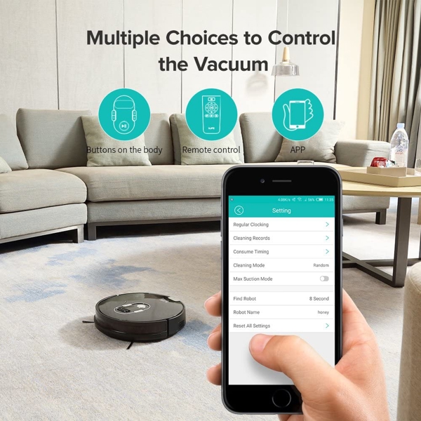 რობოტი მტვერსასრუტი ILIFE  A7 Robot vacuum cleaner, Smart Planned Cleaning Robot Vacuum with APP Control, The power of technology,  User-friendly & anti-stuck,  New exterior design.