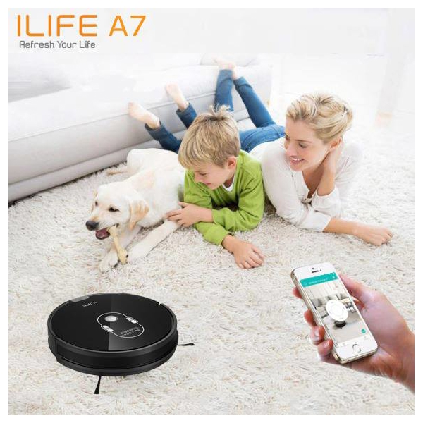 რობოტი მტვერსასრუტი ILIFE  A7 Robot vacuum cleaner, Smart Planned Cleaning Robot Vacuum with APP Control, The power of technology,  User-friendly & anti-stuck,  New exterior design.