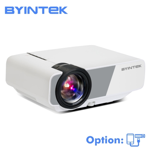 პროექტორი BYINTEK  k1 Plus  LED diode Portable home Theater HD mini projector (optional wired sync Display for Iphone Smart Android phone)