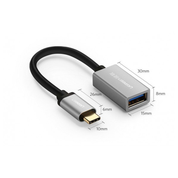 USB კაბელი UGREEN US203 (40326) USB Type C to USB OTG Cable USB 2.0