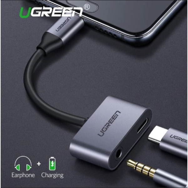 ადაპტერი UGREEN CM193 (50596) USB Type C to AV 3.5mm + Type C Adapter