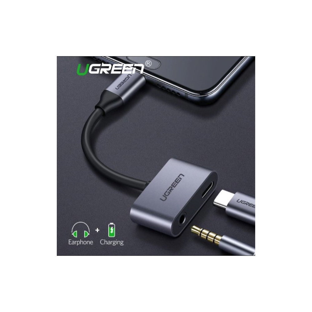 ადაპტერი UGREEN CM193 (50596) USB Type C to AV 3.5mm + Type C Adapter