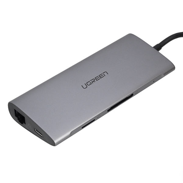 ადაპტერი UGREEN CM147 (50539) Type-C adapter - VGA Full HD 60Hz, 3 x USB 3.0, Ethernet with SD card reader and MicroSD Ugreen CM147 with Type-C powered gray