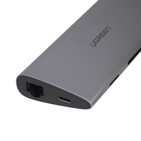 ადაპტერი UGREEN CM147 (50539) Type-C adapter - VGA Full HD 60Hz, 3 x USB 3.0, Ethernet with SD card reader and MicroSD Ugreen CM147 with Type-C powered gray