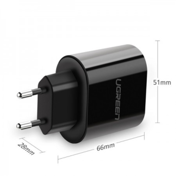 USB დამტენი UGREEN CD104 (20383) 5V/2.4A + 5V/1A 