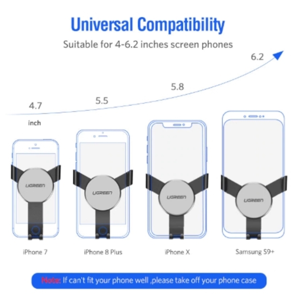 ტელეფონის სამაგრი მანქანისთვის UGREEN LP130 (40907) Outlet gravitational bracket