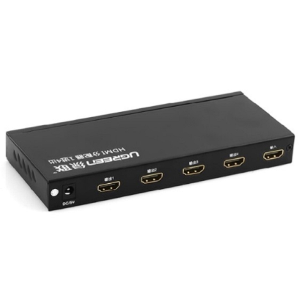 სპლიტერი UGREEN 40202, HDMI 1x4 Amplifier Splitter, Black