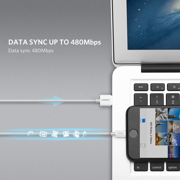 Ugreen US155 (20728) Lightning to USB cable 1m  MFi White