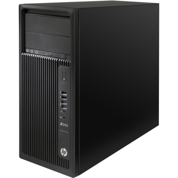 ბრენდ კომპიუტერი HP Z240 Tower Workstation Intel Core i7-7700 with Intel HD Graphics 630 (3.6 GHz, up to 4.2 GHz with Intel Turbo Boost Technology 2.0, 8 MB cache, 4 cores) 8 GB DDR4-2400 non-ECC registered SDRAM (2 x 4 GB) 256 GB SATA SSD