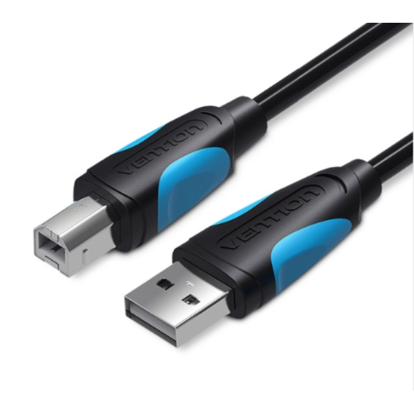 კაბელი VENTION VAS-A16-B1000 USB2.0 A Male to B Male Print Cable with 2*Ferrite Core 10M Black