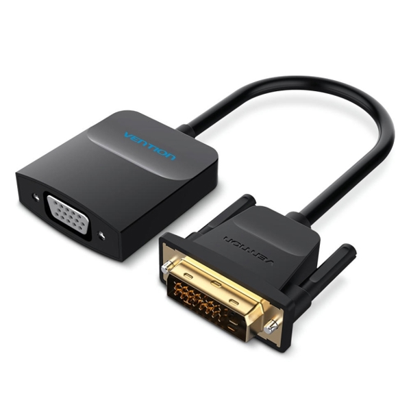 კაბელი VENTION EBBBB DVI to VGA Converter 0.15M Black Metal Type