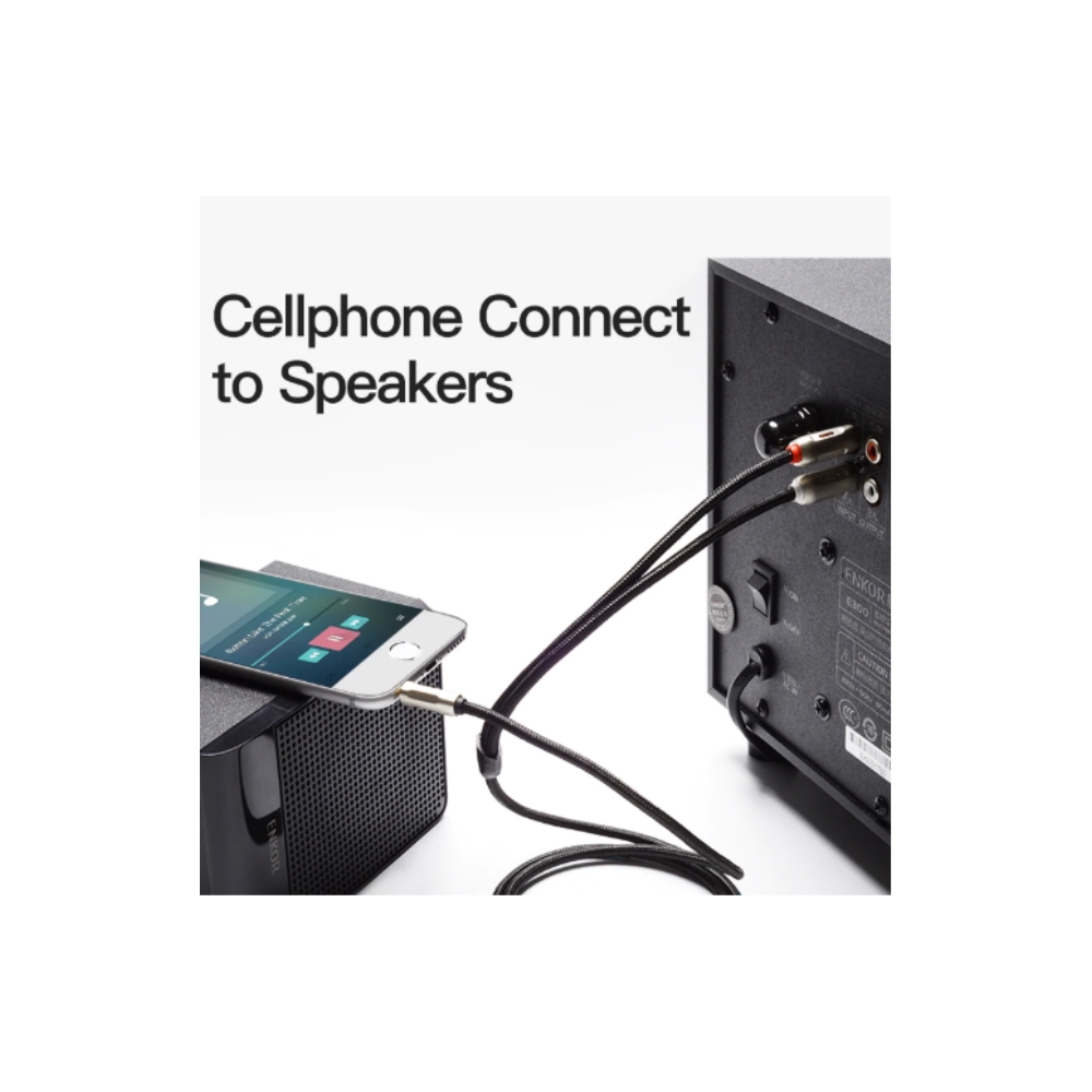 კაბელი VENTION BCFBL 3.5mm Male to 2RCA Male Audio Cable 10M Black Metal Type