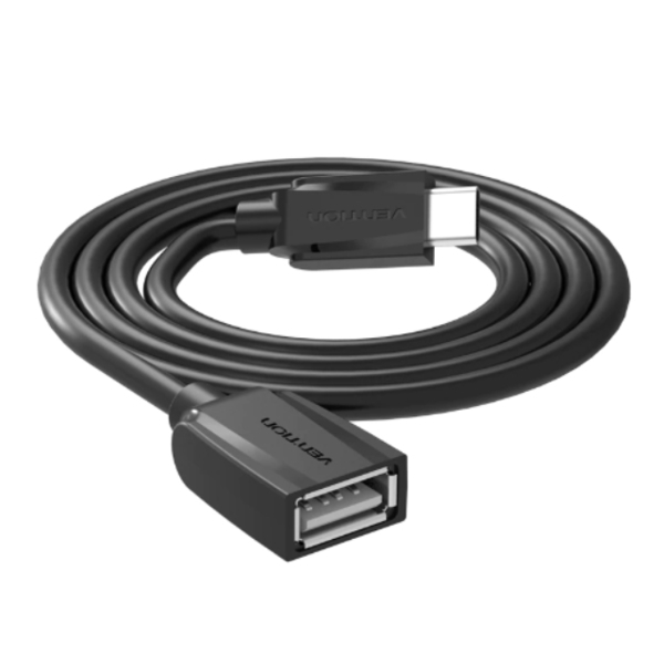 კაბელი Vention VAS-A41-B010 USB 2.0 A Female to Type-C Male OTG Cable 0.1M Black