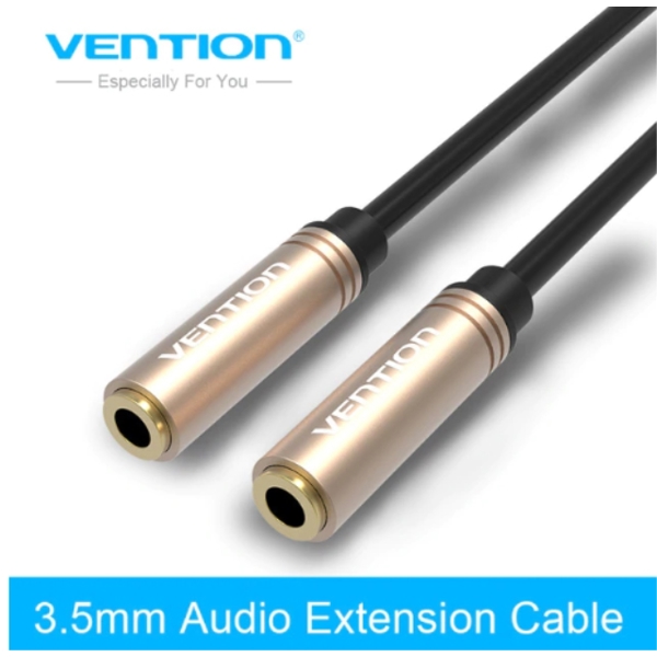 კაბელი VENTION BFABY 3.5mm Female to Female Audio Extension Cable 0.3M Red Metal Type