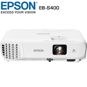 პროექტორი Epson EB-S400 3LCD Technology Resolution SVGA, 800 x 600, 4:3  Contrast Ratio 15.000 : 1 Colour White