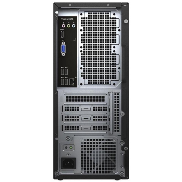 ბრენდ კომპიუტერი Dell Vostro 3670 MT /Core i5-8400 (2.80 GHz, 6C/6T, 9MB) /1x 8GB 2666MHz ( 2 UDIMM Slots )/1TB HDD 7.2K rpm 3.5" /Intel UHD 630/DVD-RW 9.5m/WLAN + BT/Kb/Mouse/ 2x USB 3.1; 4x USB 2.0; 1 RJ-45 GB Lan; HDMI; VGA