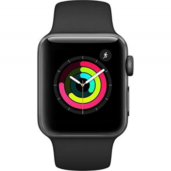 APPLE WATCH SERIES 3 GPS 42MM SPACE GREY ALUMINIUM CASE WITH BLACK SPORT BAND MODEL A1859 (MTF32FSA)