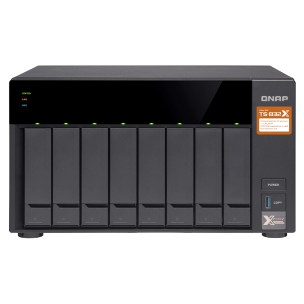 Storage systems Qnap TS-831X-4G 8-bay Tower Cost-effective quad-core business NAS with dual 10GbE SFP+ ports: 8-Ba