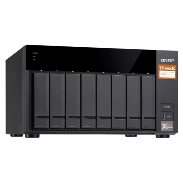 Storage systems Qnap TS-831X-4G 8-bay Tower Cost-effective quad-core business NAS with dual 10GbE SFP+ ports: 8-Ba