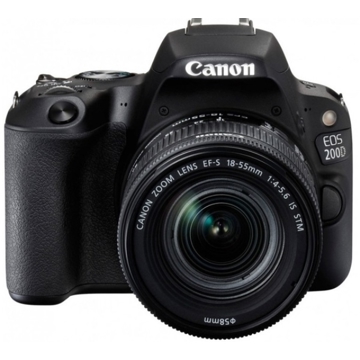 ციფრული ფოტოაპარატი CANON EOS 200D kit 18-55 IS STM Black, 24.2 MP, APS-C sensor, 5 fps, 1080P Full-HD EOS Movie ,Vari angle touchscreen 7.7 cm (3.0") / Dual Pixel CMOS AF, NFC/ Bluetooth, IEEE 802.11b/g/n (2.4GHz band) Hi-Speed USB (USB2.0),