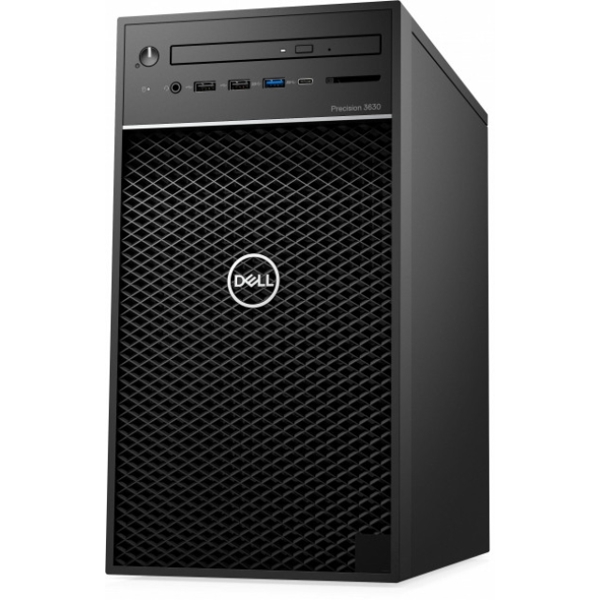 ბრენდ კომპიუტერი Dell Precision Tower Workstation 3630, Intel i7-8700 ( 6C/12T 3.2GHz, 4.6Ghz Turbo, 12MB) 16GB (2X8GB) 2666 MHz DDR4 UDIMM Non-ECC (4 Dimm Slots; Up to 64GB ), M.2 256GB PCIe NVMe SSD Class 40, 8x DVD+/-RW, NVIDIA Quadro P2000, 5GB, Optical Mouse + Multimedia Keyboard - Russian (QWERTY); 460W up to 90% efficient PSU (80Plus Gold); TPM, Energy Star; 1xGB LAN; USB 3.1, Type C (10Gb) ; 2 x DP, 1 x HDMI; / 1 x Serial; Slots: 1x Full Height PCIe x16, 1x PCIx1, 2 x Full Height PCIe x4