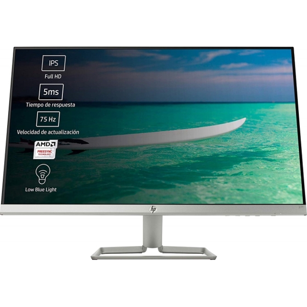 მონიტორი HP 27f Display FHD (1920 x 1080 @ 60 Hz) 1000:1 static 10000000:1 dynamic 300 cd/m² 5 ms 1xVGA 2xHDMI (with HDCP support)