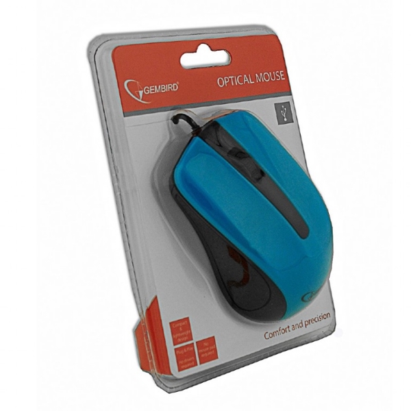 მაუსი - GEMBIRD Optical mouse, USB, blue MUS-101-B