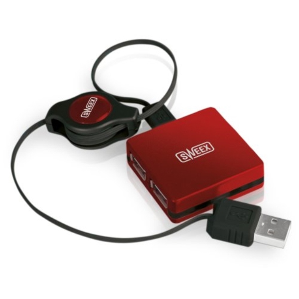 USB ჰაბი - SWEEX 4 Port USB Hub, Cherry Red - US152