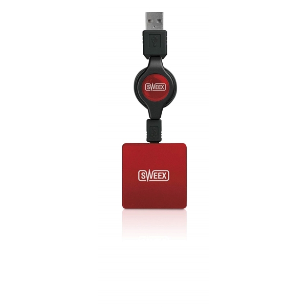 USB ჰაბი - SWEEX 4 Port USB Hub, Cherry Red - US152