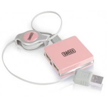 USB ჰაბი - SWEEX 4 Port USB Hub, Pitaya Pink - US156