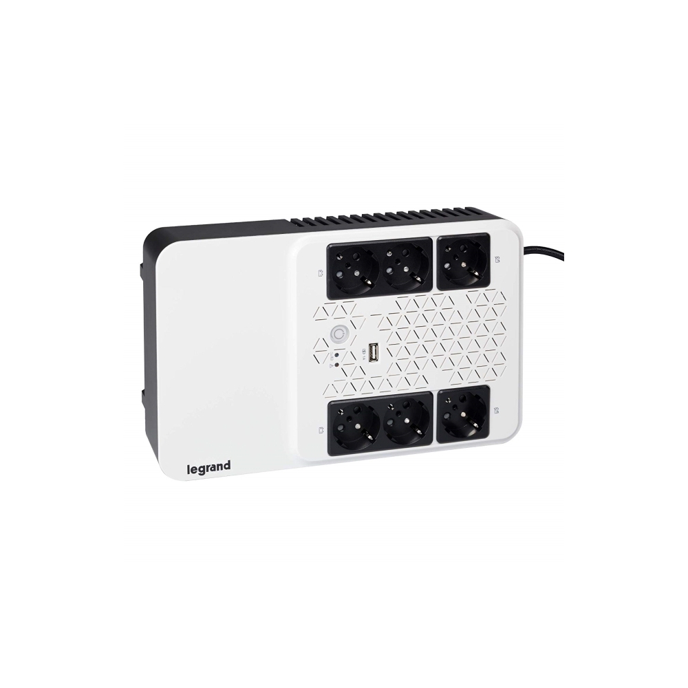 უწყვეტი კვების წყარო Legrand UPS BTicino 310082 Gruppo di Continuità New Keor Multiplug con Caricatore USB, 800 VA/480 W