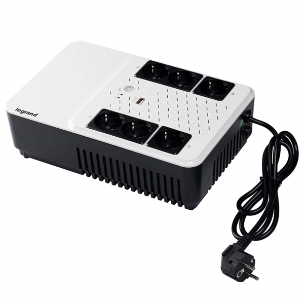 უწყვეტი კვების წყარო Legrand UPS BTicino 310082 Gruppo di Continuità New Keor Multiplug con Caricatore USB, 800 VA/480 W