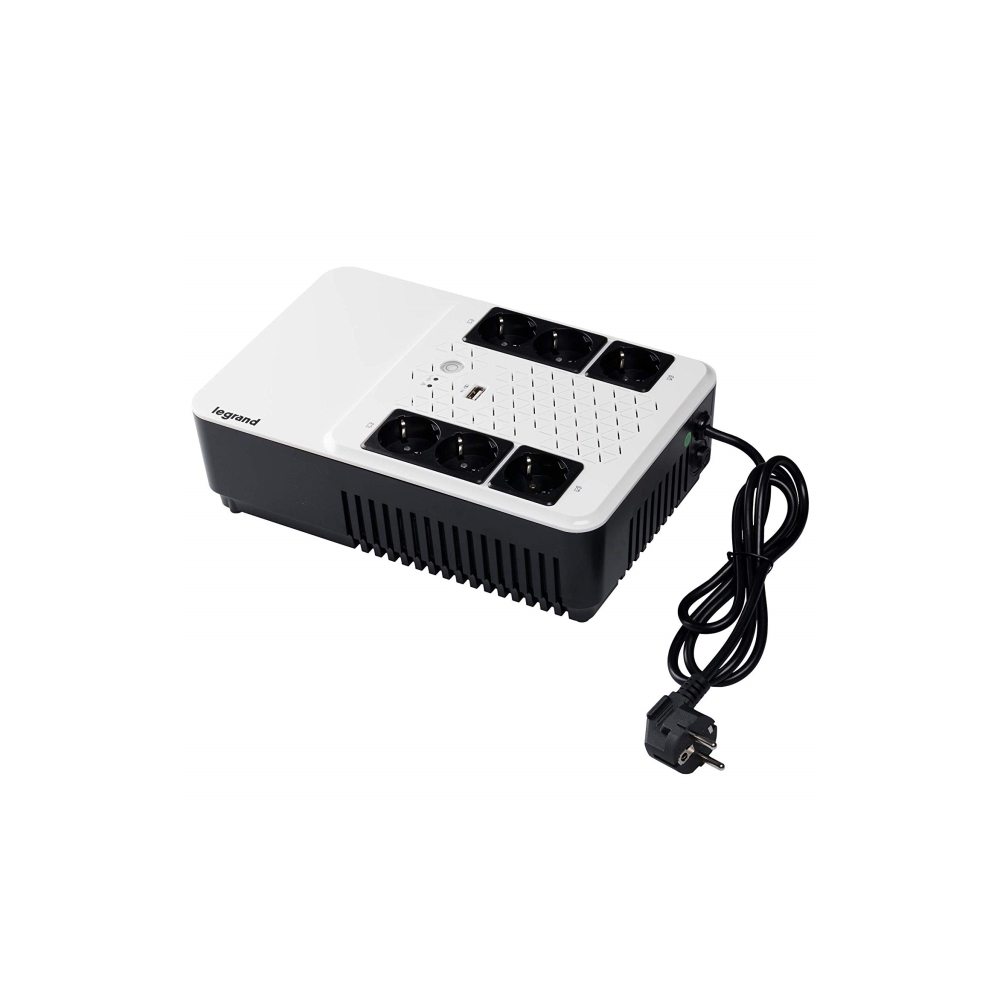 უწყვეტი კვების წყარო Legrand UPS BTicino 310082 Gruppo di Continuità New Keor Multiplug con Caricatore USB, 800 VA/480 W