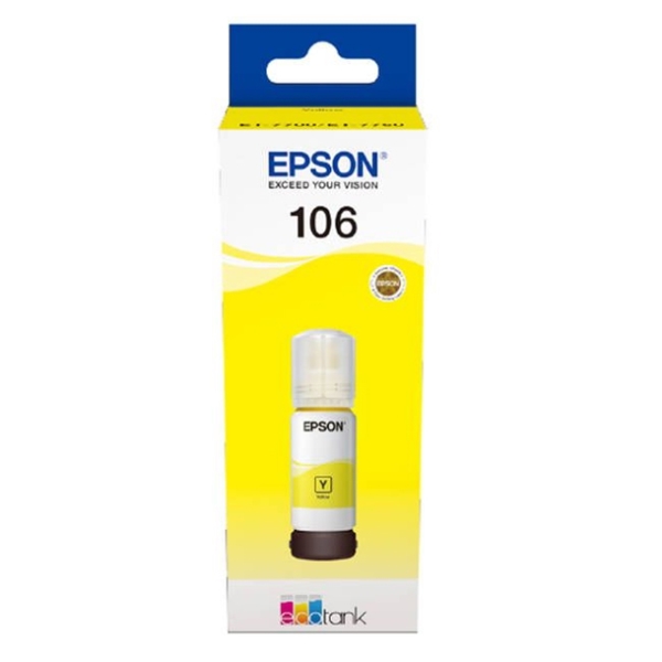 EPSON ORIGINAL (C13T00R440) I/C (y) 106 ECOTANK YELLOW INK BOTTLE  L7180