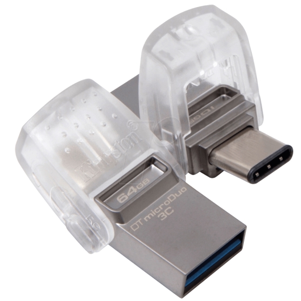 ფლეშ მეხსიერება USB  64GB KINGSTON DTDUO3C64GB  TYPE-C MICRODUO TYPE-C USB 3.0