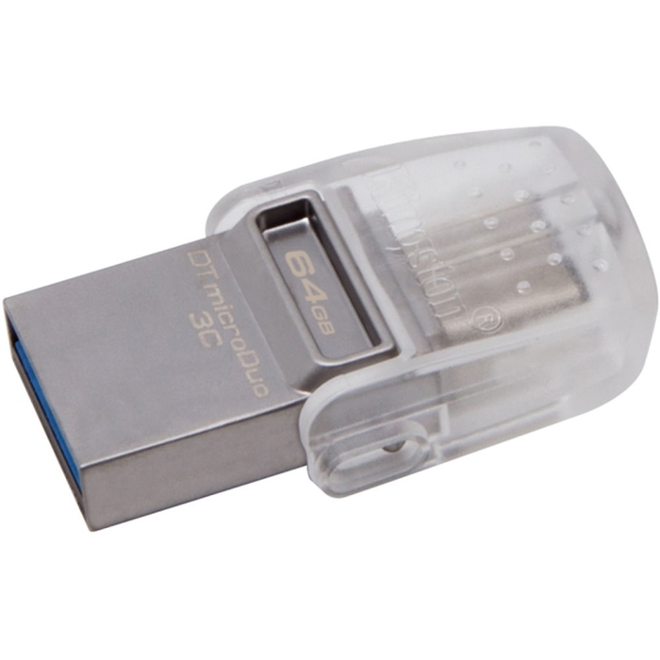 ფლეშ მეხსიერება USB  64GB KINGSTON DTDUO3C64GB  TYPE-C MICRODUO TYPE-C USB 3.0