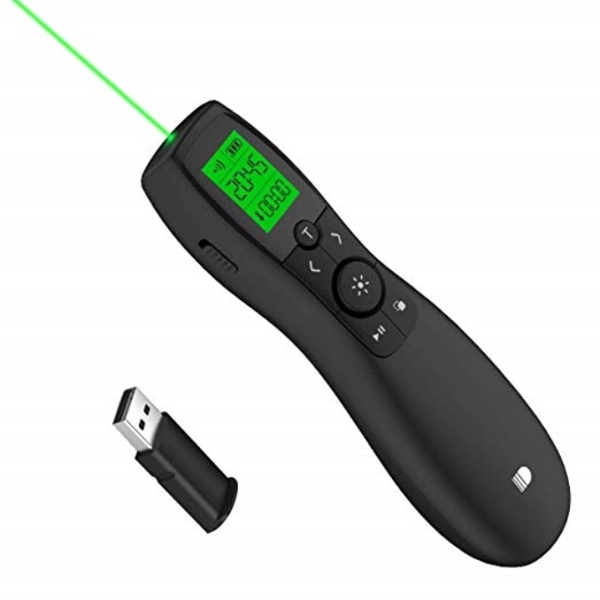 პრეზენტერი მწვანე ლაზერით Doosl DSIT023 2.4GHz Rechargeable Wireless Presenter with Green Laser